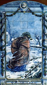 Februar, aus einer Serie von Fliesenpaneelen für die niederländische Küche, 1867-8