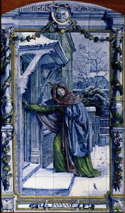Januar, aus einer Serie von Fliesenpaneelen für die niederländische Küche, 1867-8
