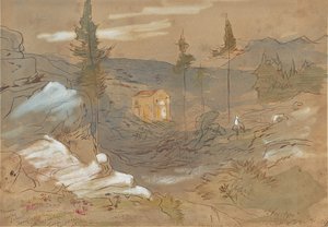 Ein Schrein in der Nähe von Khania, Kreta, Griechenland von Edward Lear