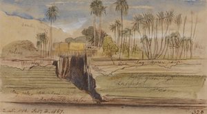 Zwischen Ibreem und Wady Halfeh, 14:45 Uhr, 2. Februar 1867 von Edward Lear