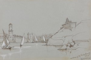 Eingang zum Hafen von Marseille von Edward Lear