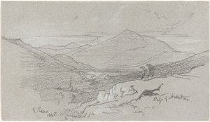 Bergblick von Antrodoco von Edward Lear