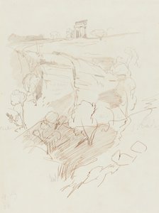 Ruine eines Tempels auf einem Hügel, 1864 von Edward Lear