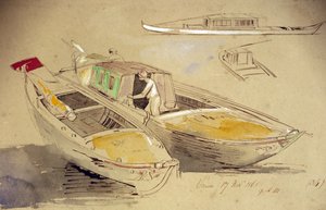 Studien von venezianischen Booten, am Ufer von Edward Lear