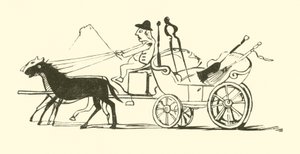 Der Besen, die Schaufel, der Schürhaken und die Zange (Gravur) von Edward Lear
