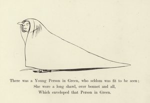 Es war eine junge Person in Grün, die selten zu sehen war von Edward Lear