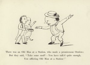 Es war ein alter Mann an einer Station, der eine wahllose Rede hielt von Edward Lear