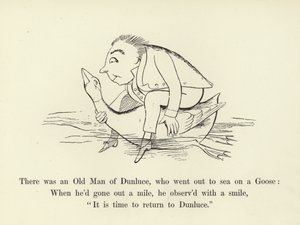 Es war ein alter Mann aus Dunluce, der auf einer Gans zur See fuhr von Edward Lear