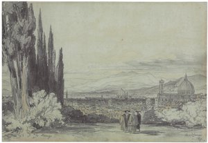 Ansicht von Florenz mit dem Dom in der Ferne, 1839 von Edward Lear