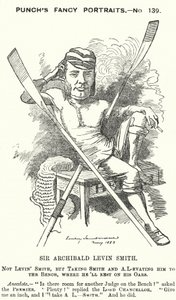 Archibald Levin Smith, englischer Richter und Ruderer, der am University Boat Race und an der Henley Royal Regatta teilnahm (Karikatur) von Edward Linley (after) Sambourne