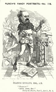 Karikatur: Francis Knollys, Privatsekretär des Prinzen von Wales (Gravur) von Edward Linley (after) Sambourne