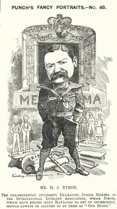 Punch-Karikatur: Henry James Byron, englischer Dramatiker von Edward Linley (after) Sambourne