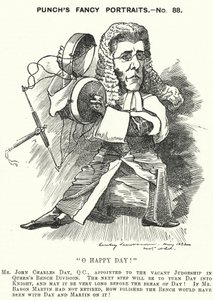 Punch-Karikatur: John Charles Day, englischer Anwalt und Richter von Edward Linley (after) Sambourne