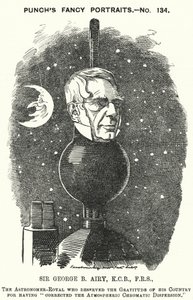 Punch-Karikatur: Sir George Biddell Airy, englischer Astronomer Royal (Stich) von Edward Linley (after) Sambourne
