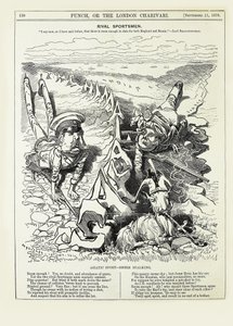 Rivalisierende Sportler. Ich sage jetzt, wie ich es schon früher gesagt habe, dass es genug Platz gibt..., 1878 von Edward Linley Sambourne