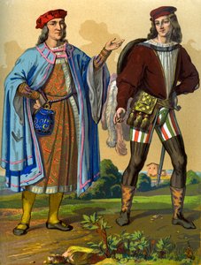 Ein englischer Höfling von 1450 und ein englischer Gentleman von 1500, 1849 von Edward May