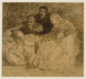 Drei Figuren, Frauen im Bett (#66), um 1880er Jahre