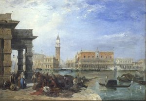 Blick von der Dogana, Venedig, in Richtung Piazzetta und Dogenpalast von Edward Pritchett