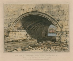 Bogen der alten London Bridge genannt Long Entry Lock von Edward William Cooke