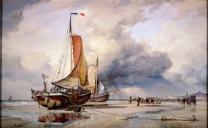 Niederländische Pincks in Scheveningen, Holland, 1860 von Edward William Cooke