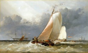 Niederländisches Segelboot auf dem Zuiderzee (Holland) von Edward William Cooke