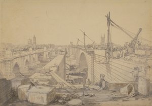Der Bau der London Bridge, 1830