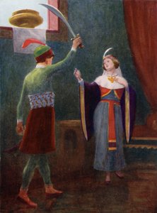Er war sehr wütend und hielt sein Schwert in der Hand von Edwin Arthur Norbury