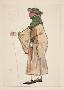 Ein Bürger, Kostümentwurf für Henry Irving von Edwin Austin Abbey