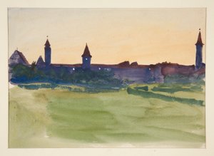 Architektonische Studie - Ansicht einer ummauerten Stadt von Edwin Austin Abbey