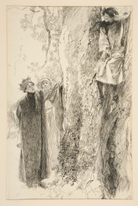 Biron und der König, aus Akt IV, Szene iii, Liebe von Edwin Austin Abbey