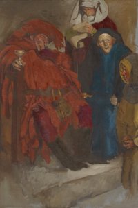 Kompositionsstudie, möglicherweise für Die lustigen Weiber von Windsor von Edwin Austin Abbey