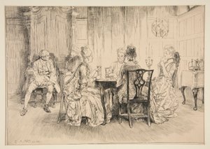 Essensszene - Illustration für Austin Dobson von Edwin Austin Abbey