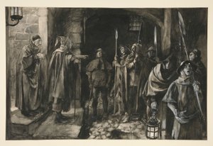 Dogberry und seine Gefährten mit einer Wache - Akt III, Szene III, Viel Lärm um nichts von Edwin Austin Abbey