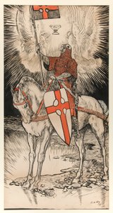 Zeichnung für das Plakat zur Bewerbung der Ausstellung und Veröffentlichung des Buches von Abbey von Edwin Austin Abbey