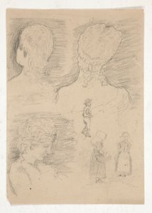 Zeichnung einer Skulpturenbüste von Edwin Austin Abbey