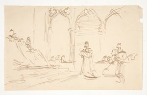 Frühe Studie für von Edwin Austin Abbey
