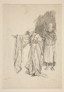 Frühe Studie für König - Akt II, Szene III, Alle von Edwin Austin Abbey