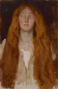 Figurenstudie von Ophelia, für die Theaterszene, Hamlet, Akt III, Szene II von Edwin Austin Abbey