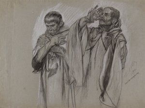 Figurenstudie für  von Edwin Austin Abbey