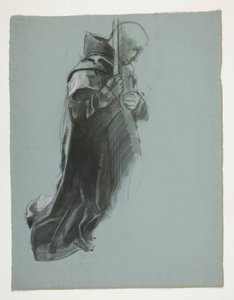 Figurenstudie für Die Abreise, aus Die Suche nach dem Heiligen Gral (eine Serie von fünfzehn Gemälden für die Boston Public Library, abgeschlossen 1901) von Edwin Austin Abbey