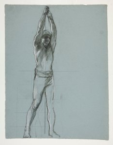 Figurenstudie für Der Geist des Vulkan, Genius der Arbeiter in Eisen und Stahl, Kapitol Rotunde, Harrisburg, Pennsylvania von Edwin Austin Abbey