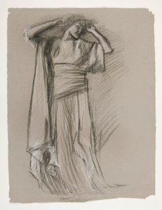 Figurenstudie für die Burg der Jungfrauen (?), aus Die Suche nach dem Heiligen Gral (eine Serie von 15 Gemälden für die Boston Public Library, abgeschlossen 1901) von Edwin Austin Abbey