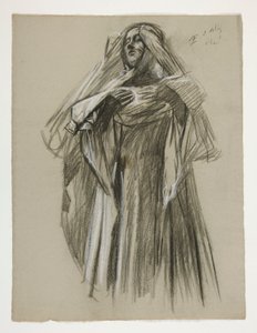 Figurenstudie für den kleinen Galahad, aus Die Suche nach dem Heiligen Gral (erste einer Serie von fünfzehn Wandgemälden für die Boston Public Library, abgeschlossen 1901)