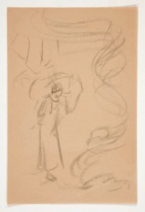 Figurenstudie, möglicherweise für Prospero in  von Edwin Austin Abbey