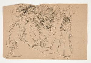Galahad und die gefangenen Tugenden, Studie für Die Suche nach dem Heiligen Gral (Serie von fünfzehn Gemälden für die Boston Public Library, abgeschlossen 1901) von Edwin Austin Abbey