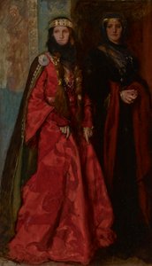 Goneril und Regan, König Lear, Akt I, Szene I von Edwin Austin Abbey