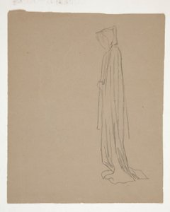 Vermummte Figur (recto); Studie einer männlichen Figur (verso) von Edwin Austin Abbey