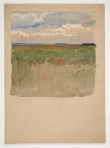 Landschaft mit Feld, Horizont, Himmel