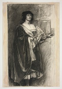 Mann in Renaissancekostüm - (unidentifizierte Illustration für ein Shakespeare-Stück?) von Edwin Austin Abbey