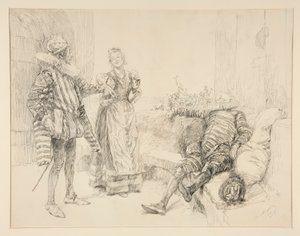 Maria, Sir Andrew und Toby, Illustration für Akt I, Szene iii, Was ihr wollt